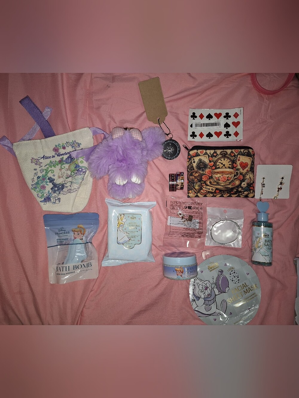 Disney Skincare Gift Set with Pink Lavender and Blue Accents Alice In Wonderland